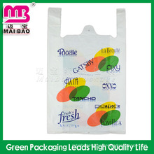 Grabado personalizado del producto de la venta caliente que imprime las bolsas de plástico al por mayor de la tienda de comestibles con el logotipo